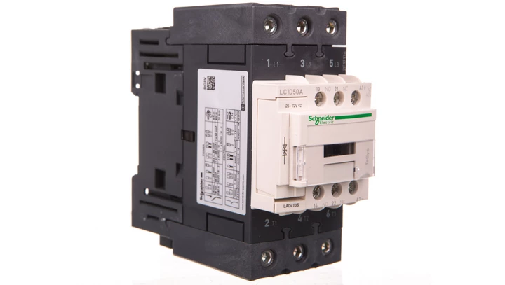 Stycznik mocy I= 50A AC-3, styki pom. 1NC+1NO, nap. cewki 60 V DC LC1D50AND