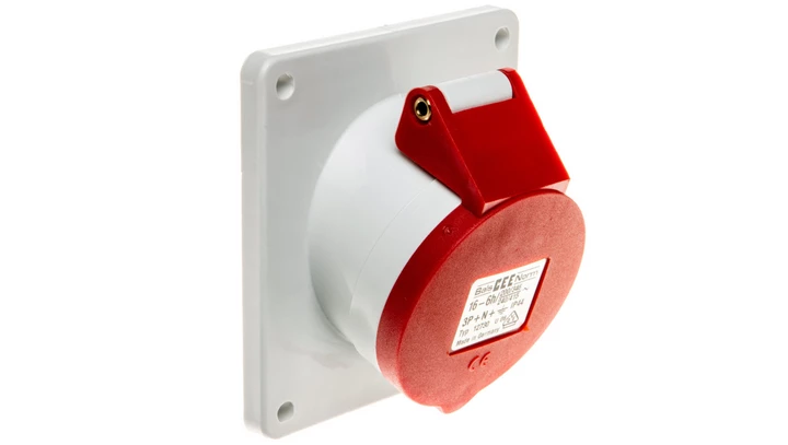 Gniazdo tablicowe 16A 5P 400V 6h IP44 skośne Quick-Connect 12730