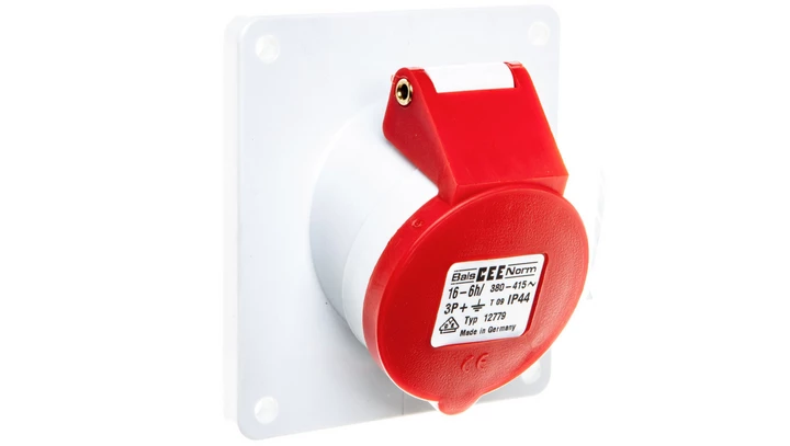 Gniazdo tablicowe 16A 4P 400V 6h IP44 skośne Quick-Connect 12779 BL 12779