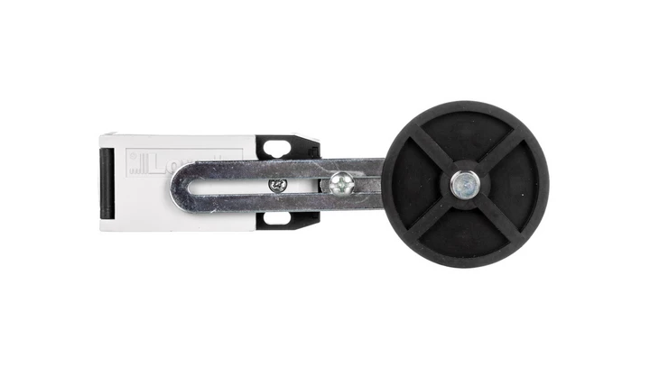 Wyłącznik krańcowy dźwignia regulowana z rolką, rolka gumowa 50x10mm, obudowa z tworzywa, 1R 1Z zestyki migowe KBF3S11