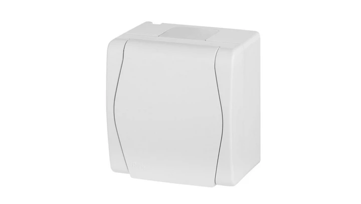 Hermes2 Gniazdo hermetyczne pojedyncze z/u 16A IP44 z klapką pełną białe 1021-00