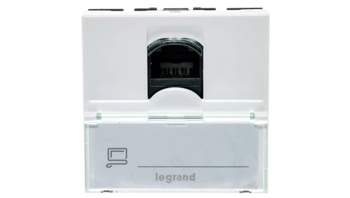 MOSAIC Gniazdo komputerowe pojedyncze RJ45 kat.6 UTP z polem opisowym białe 076564