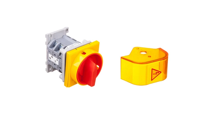 Łącznik krzywkowy rozłącznik 0-1 3P 25A żółto/czerwony ŁK25RGS08