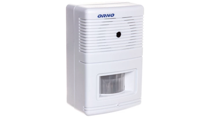 Czujnik ruchu z sygnalizacją i z alarmem 5m biały OR-MA-701