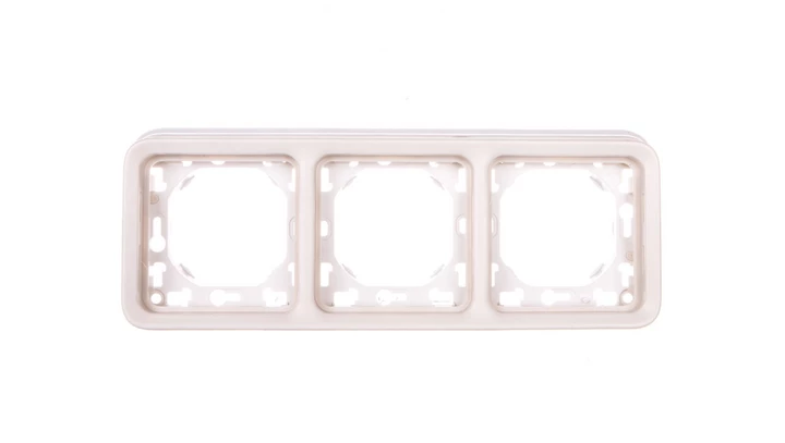 PLEXO55 Ramka potrójna pozioma biały / ecru 069698
