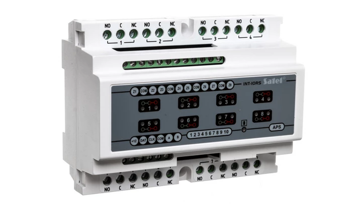 Ekspander 8 wejść i 8 wyjść na szynę DIN INT-IORS