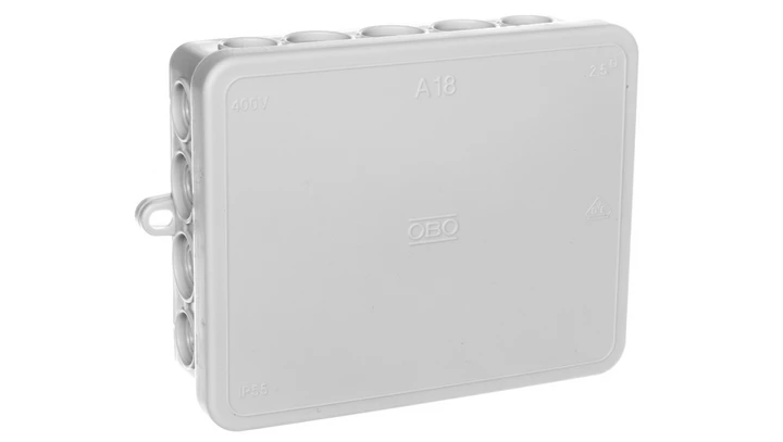 Puszka n/t odgałęźna 125x100x40mm 18 przepustów IP55 A 18 jasnoszara 2000410 /10szt./