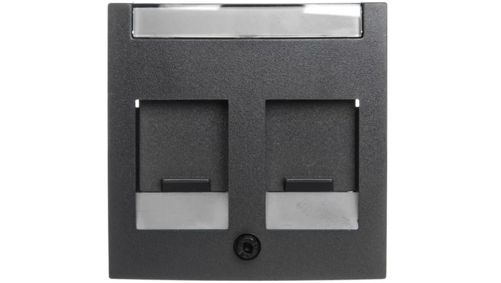 Berker B.1/B.3/B.7 Glas Element centralny podwójny z zasuwami chroniącymi przed kurzem z polem opisowym antracyt 11811606
