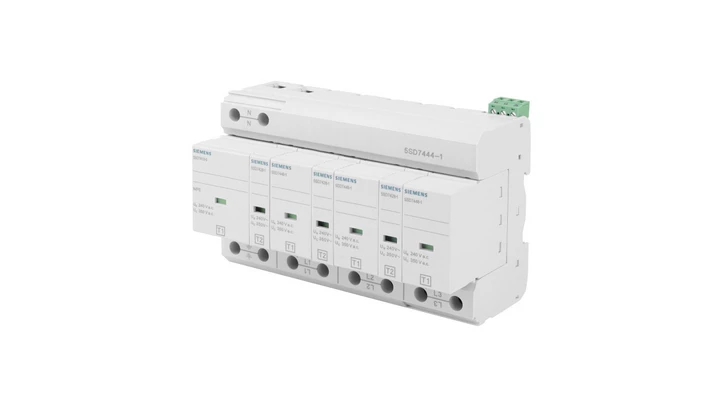 Ogranicznik przepięć Typ T1+T2 3P+N Uc 350V 25kA TN-S ze stykami sygn. SENTRON 5SD7444-1