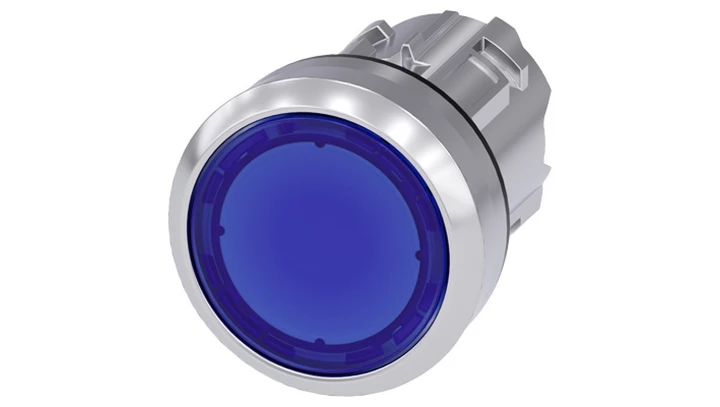 Napęd przycisku 22mm niebieski z podświetleniem z samopowrotem metalowy IP69k SIRIUS ACT 3SU1051-0AB50-0AA0