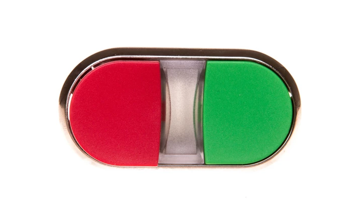 Przycisk podwójny 22mm metal zielony/czerwony przyciski płaski/wysoki z samopowrotem SIRIUS ACT 3SU1050-3BB42-0AA0