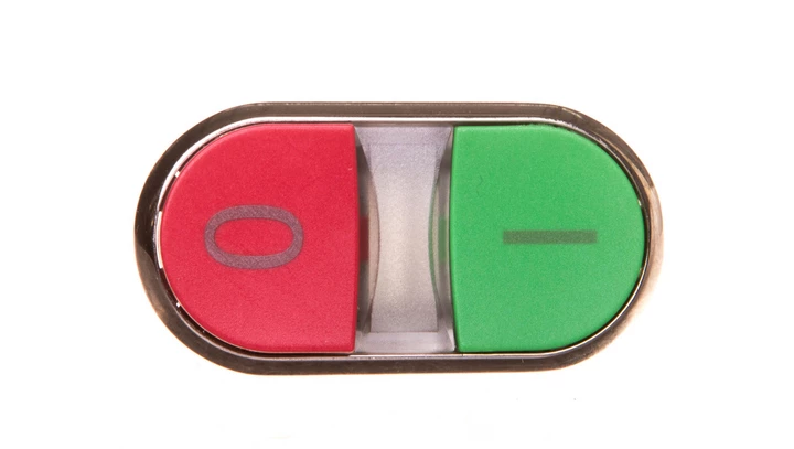 Przycisk podwójny 22mm metal zielony /I/ czerwony /O/ przyciski płaski/wysoki z samopowrotem SIRIUS ACT 3SU1050-3BB42-0AK0