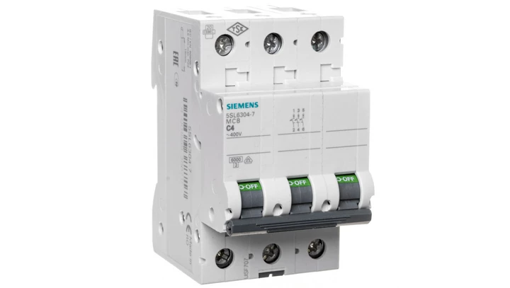 Wyłącznik nadprądowy 3P C 4A 6kA AC 5SL6304-7