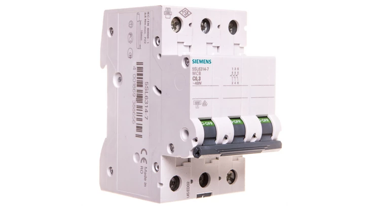 Wyłącznik nadprądowy 3P C 0.3A 6kA AC 5SL6314-7