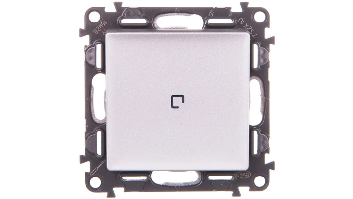 VALENA LIFE Łącznik jednobiegunowy z podświetleniem aluminium 752310