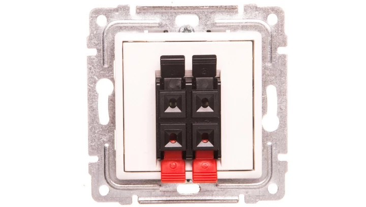 VENA Gniazdo głośnikowe podwójne białe 510471