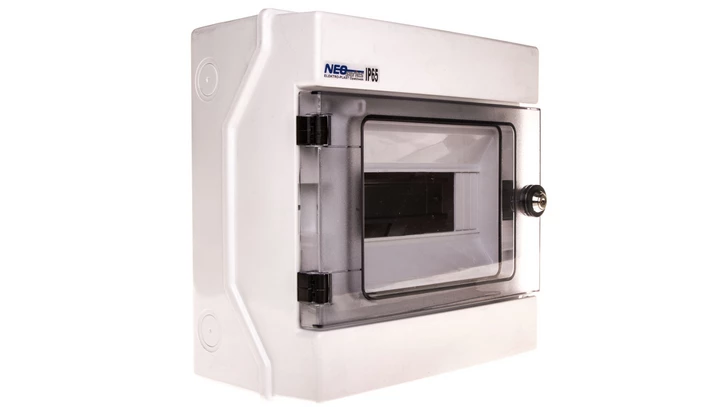 Rozdzielnica hermetyczna modułowa (500V AC ,1000V DC) 1x8 natynkowa IP65 RH-8/Z (z zamkiem) 36.9