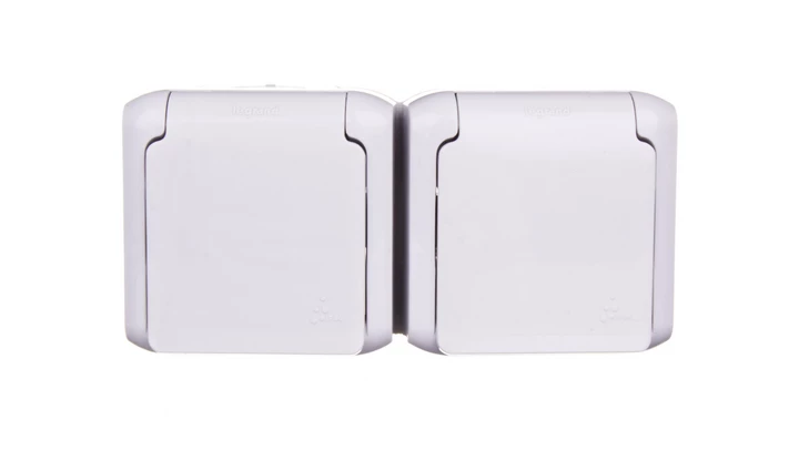 FORIX Gniazdo podwójne z/u 16A IP44 z przesłonami szare 782397