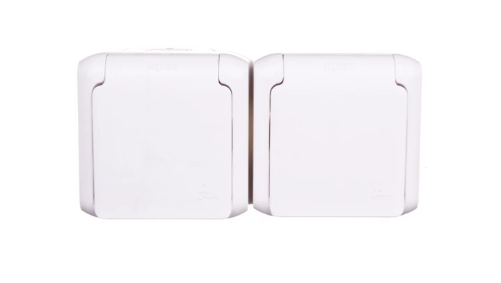 FORIX Gniazdo podwójne z/u 16A IP44 z przesłonami białe 782377