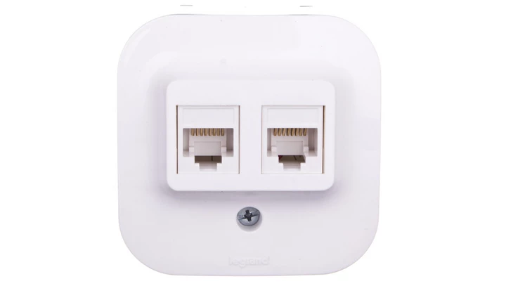 FORIX Gniazdo komputerowe podwójne RJ45 kat.5e UTP białe 782428