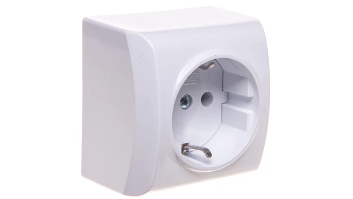 BIS Gniazdo pojedyncze z/u Schuko białe GN-1BS/00