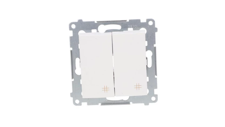 Simon 54 Łącznik krzyżowy podwójny 10AX 250V, szybkozłącza, biały DW7/2.01/11