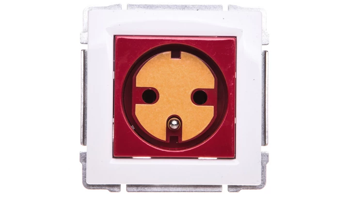 KOS66 Gniazdo pojedyncze z/u DATA z kluczem uprawniającym czerwone/białe 660443