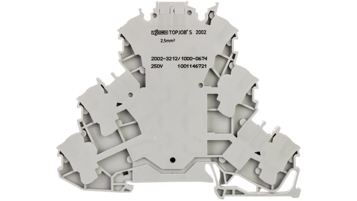 Złączka 3-piętrowa 2,5mm2 diodowa szara 2002-3212/1000-674 TOPJOBS /50szt./