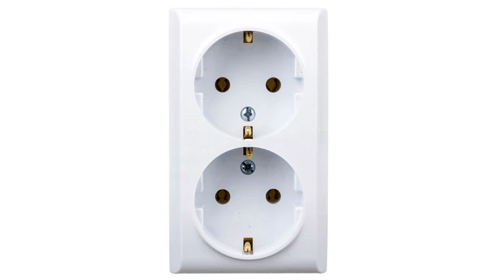 BIS Gniazdo podwójne z/u Schuko białe GN-2BS/00