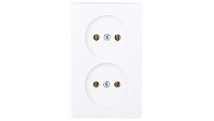 KAPPA Gniazdo podwójne b/u białe GW-2K/00