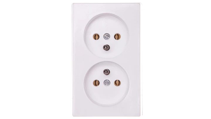 KAPPA Gniazdo podwójne z/u białe GW-2KZ/00