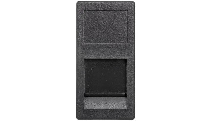 Simon Connect Płytka K45 gniazda teleinformatycznego pojedynczego RJ z przesłoną szary grafit KA76/14