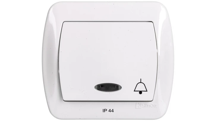 Simon Akord Przycisk bryzgoszczelny /dzwonek/ IP44 z podświetleniem biały AD1BL/11