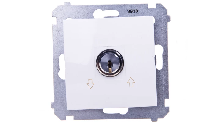 Simon 54 Łącznik żaluzjowy na kluczyk trzypozycyjny /I-0-II/ biały DPZK.01/11