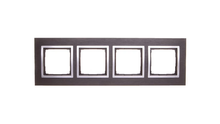 Simon 54 Nature Ramka poczwórna metal INOX YIN DRN4/78