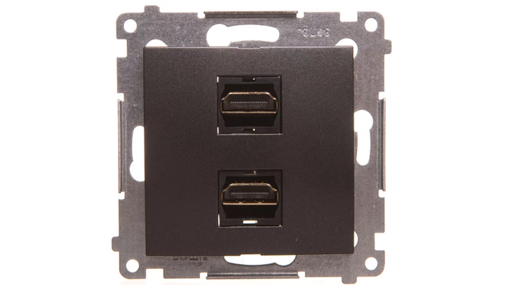 Simon 54 Gniazdo podwójne HDMI antracyt DGHDMI2.01/48