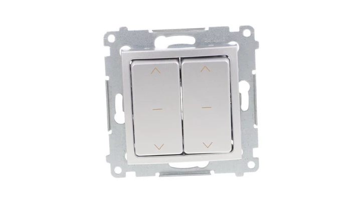 Simon 54 Łącznik żaluzjowy podwójny, szybkozłącza, srebrny mat DZW2.01/43