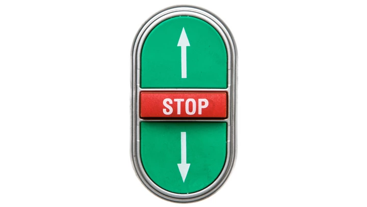 Napęd przycisku potrójny zielony/czerwony /STRZAŁKI GÓRA DÓŁ STOP/ z samopowrotem LPCB7355