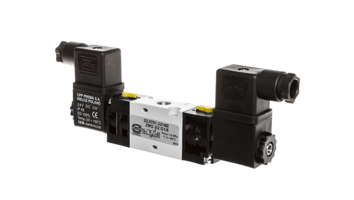 Zawór rozdzielający 24V DC 1MPa ZMG 3/2 bistabilnie G1/8 22.0701.3218B