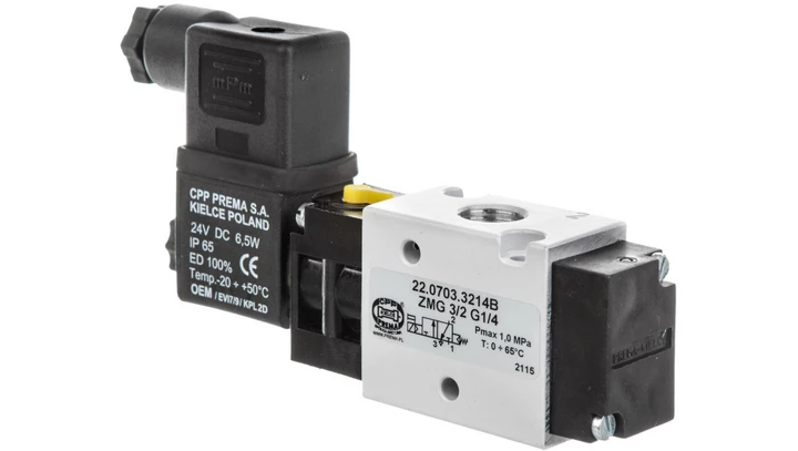 Zawór rozdzielający 24V DC 1MPa ZMG 3/2 G1/4 22.0703.3214B
