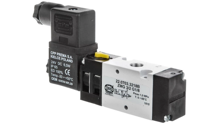 Zawór rozdzielający 24V DC 1MPa ZMG 3/2 G1/8 22.0703.3218B