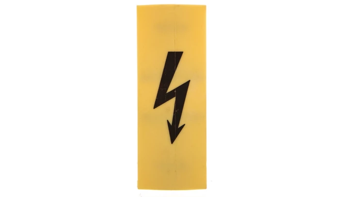 Zaślepka ostrzegawcza z czarną błyskawicą 285-440 /25szt./