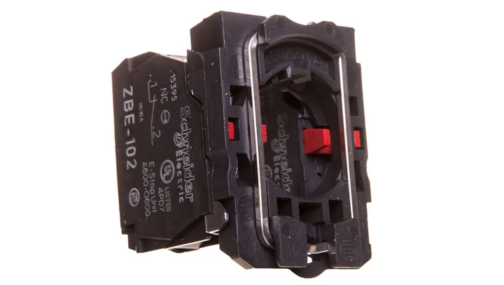 Pojedynczy blok styków z korpusem/kołnierzem mocującym, 2NC, zaciski śruboowe ZB5AZ104