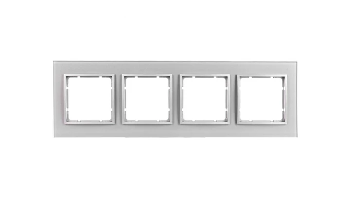 Berker B.3/B.7 Glas Ramka poczwórna szklana aluminium 10146414