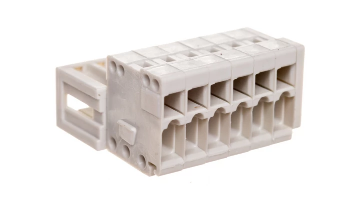 Gniazdo MCS-MINI Classic pinowe 6-torowe raster 3,5mm jasnoszare 734-306 /100szt./