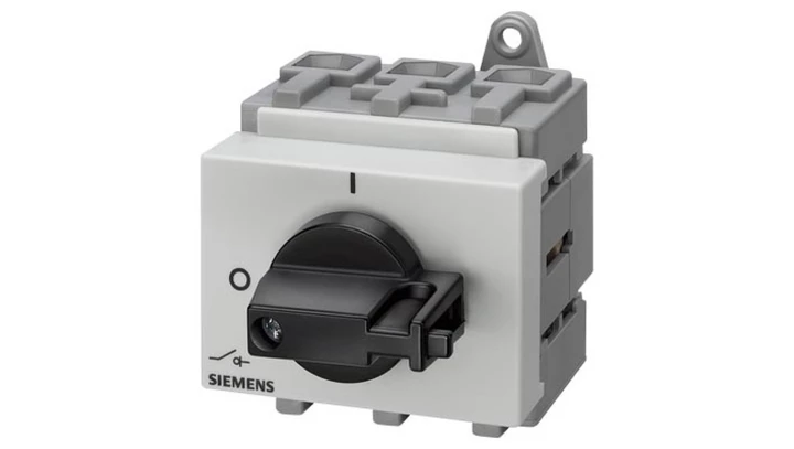 Rozłącznik główny 3P 63A 22kW AC23A 400V montaż modułowy pokrętło czarne piórkowe 3LD2530-0TK11