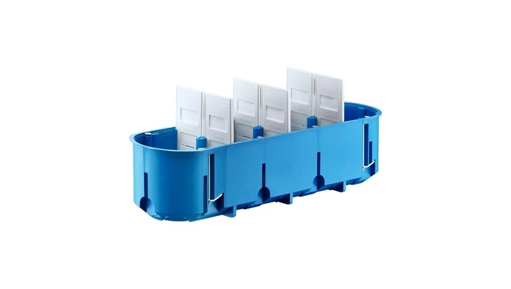 Puszka podtynkowa poczwórna 60mm regips głęboka niebieska P4x60D 32097203