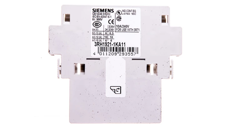 Styki pomocnicze 2Z 1R montaż boczny drugi blok S6 do S12 przył śrubowe SIRIUS 3RH1921-1KA11