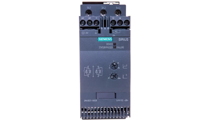 Softstart 3-fazowy 200-480VAC 63A 30kW/400V Uc=24V AC/DC S2 3RW3037-1BB04
