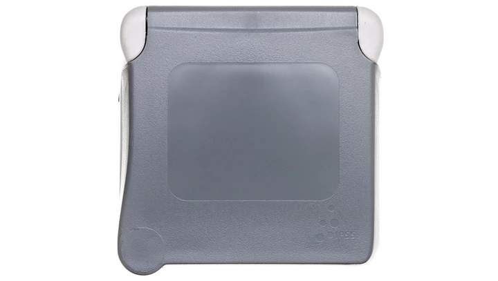 PLEXO55 Gniazdo pojedyncze z/u angielskie szare 069585